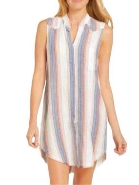 Cloth & Stone Anthropologie Women XS Shift Button Down Mini Dress Western Raw